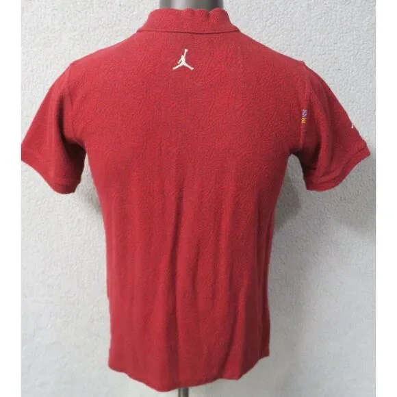 Nike Jordan Red Polo Shirt Sneakers x Chicago Bulls Youth‎ XL 20 Mens S Cotton - Picture 3 of 9